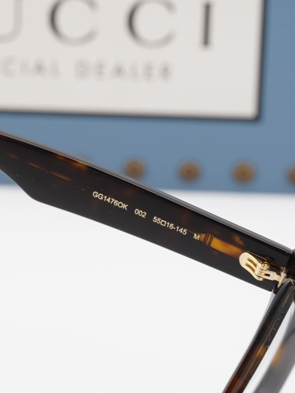 Gucci GG1476OK 002 Square Eyeglasses - Dark Havana 55mm - Picture 7 of 11
